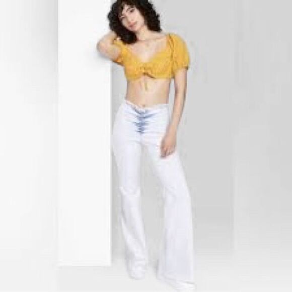 NWT Wild Fable Low Rise Flare Jeans Pants Bleach Wash Size 0 - Picture 1 of 3